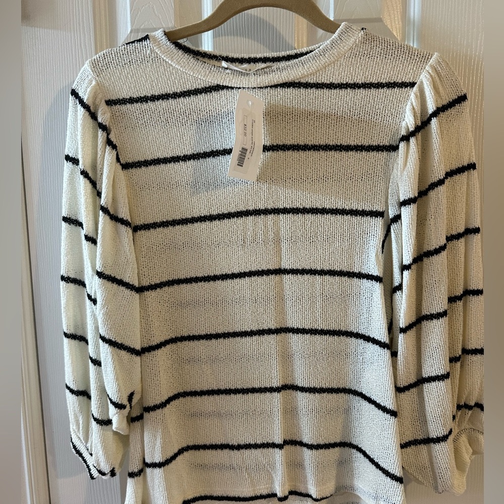 Nwt stripe quarter sleeve top